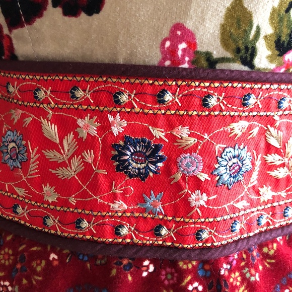 Anthropologie Elevenses Karelia Coat Size 0 Faux Fur Velvet Tapestry - Picture 6 of 7